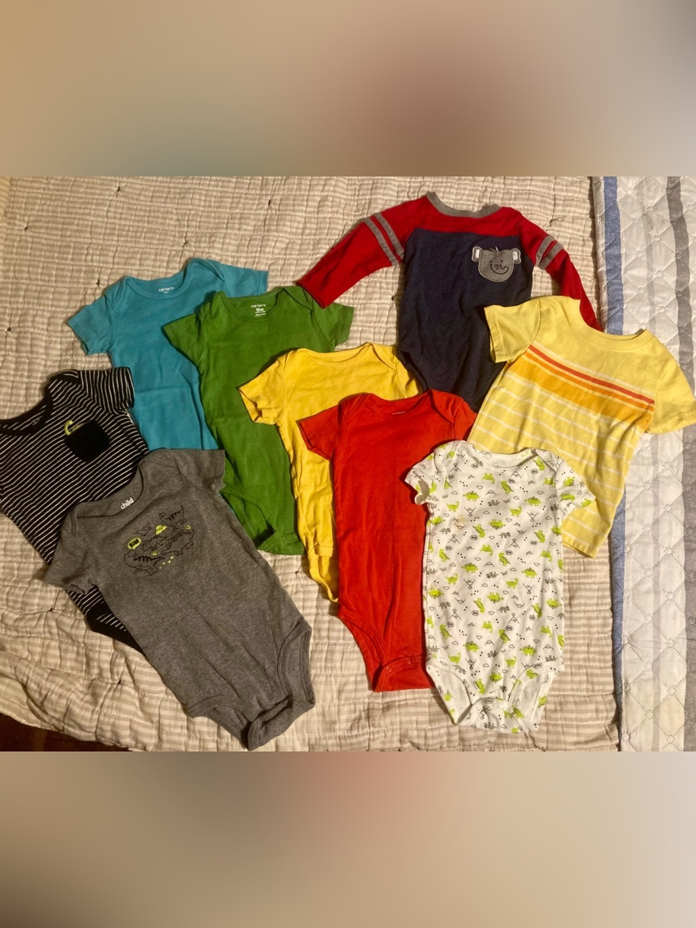 Baby Toddler Boys Lot of 9 Short Sleeve Onesies Size 18 Months GREAT CONDITION